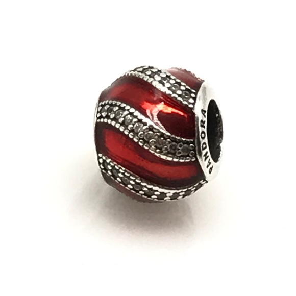 Pandora Red Enamel CZ Adornment Charm - Picture 3 of 6